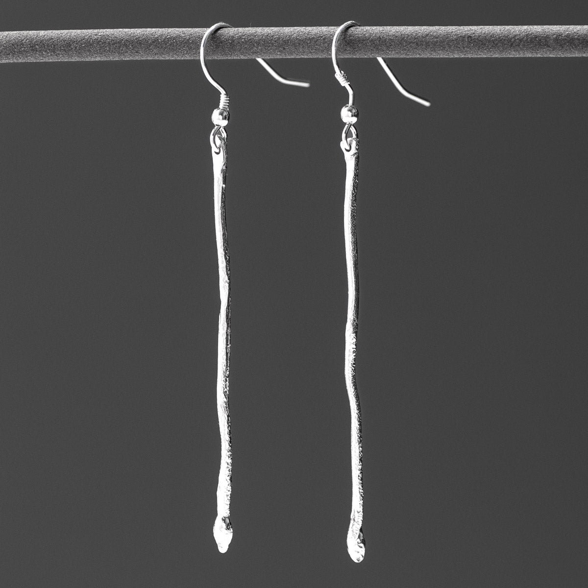 Tendril Silver Extra Long Drop Earrings by Silverfish