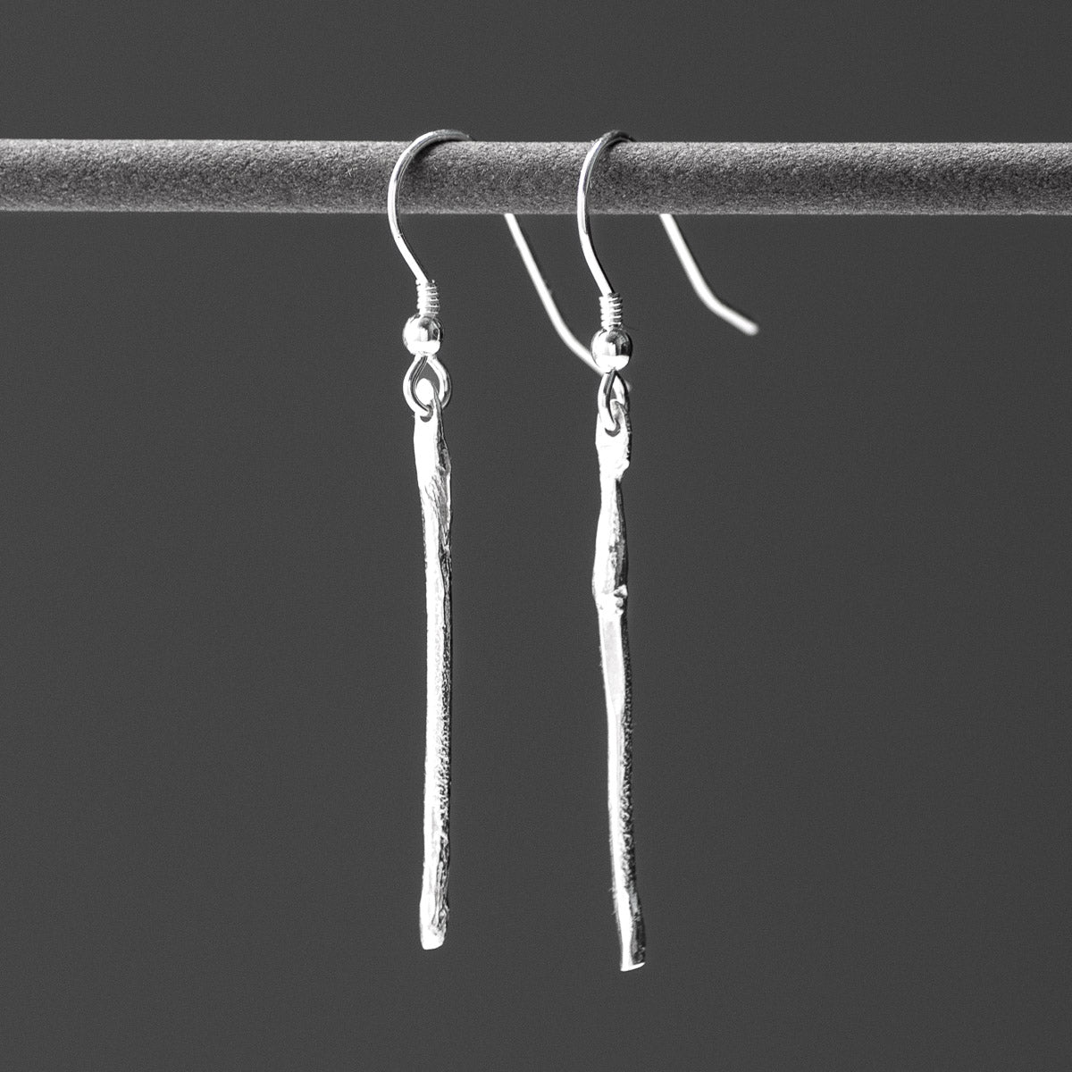 Tendril Silver Short Drop Earrings by Silverfish