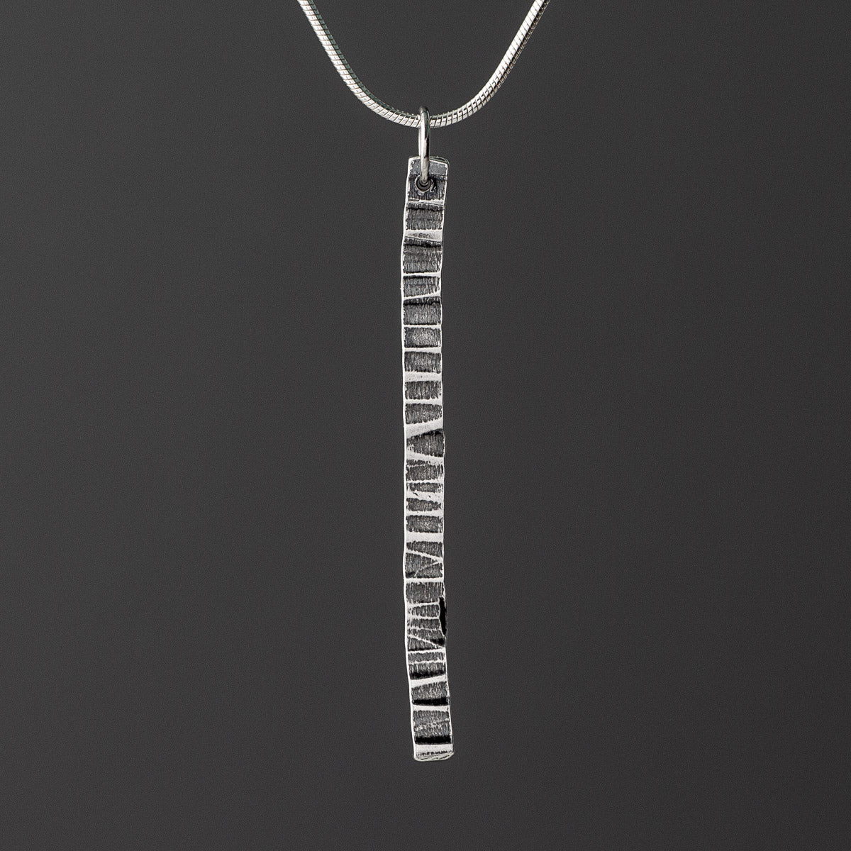 Forged Oxidised Silver Pendant - Flat by Silverfish