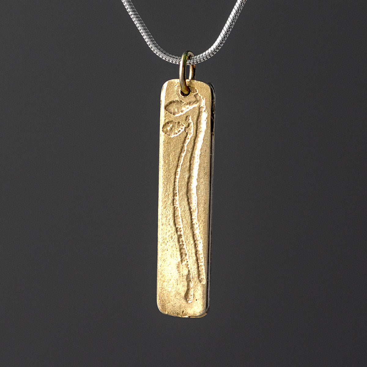 Halberd Full Gold Plated Silver Pendant - Long by Silverfish