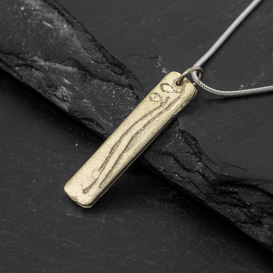 Halberd Full Gold Plated Silver Pendant - Long by Silverfish