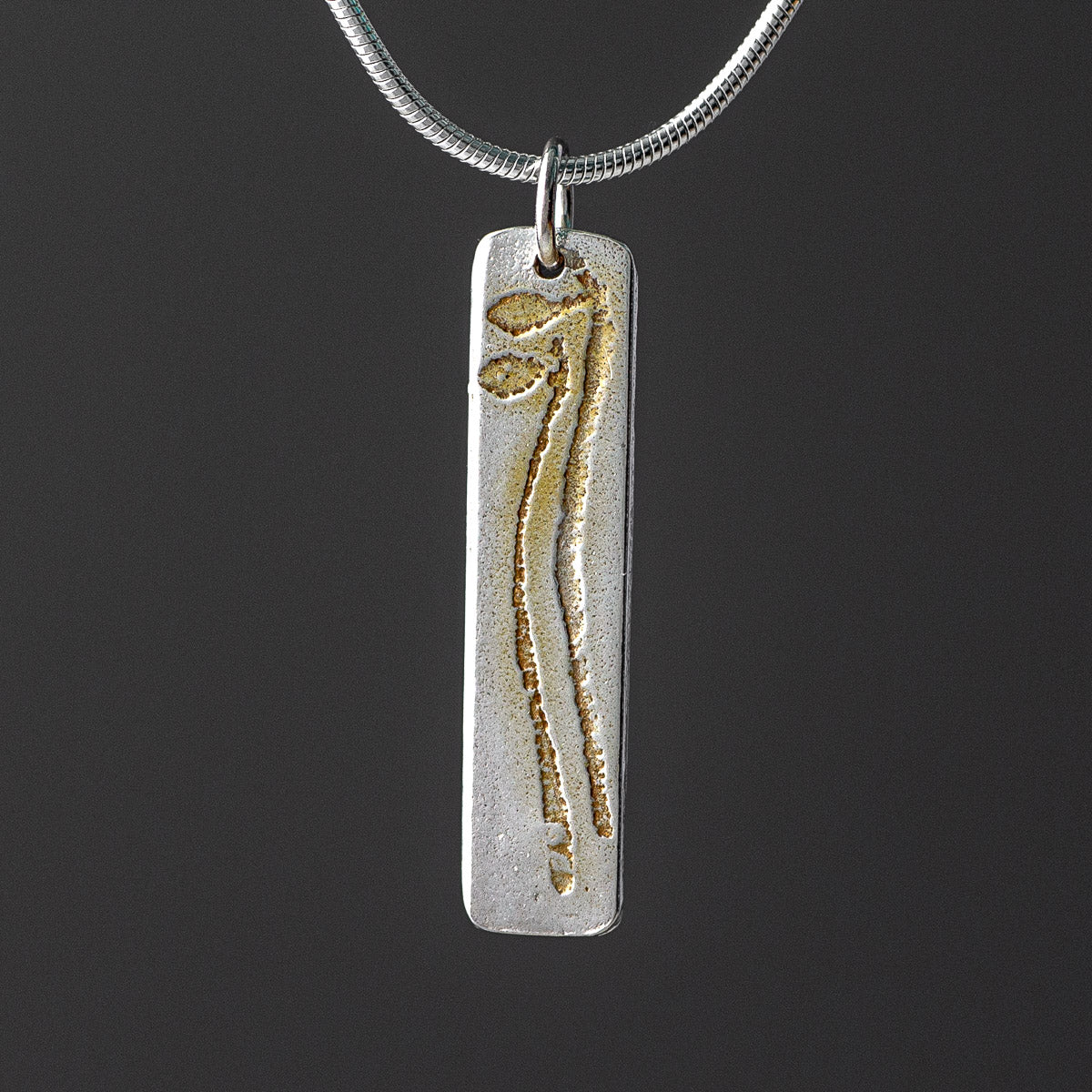 Halberd Gold Plated Silver Pendant - Long by Silverfish