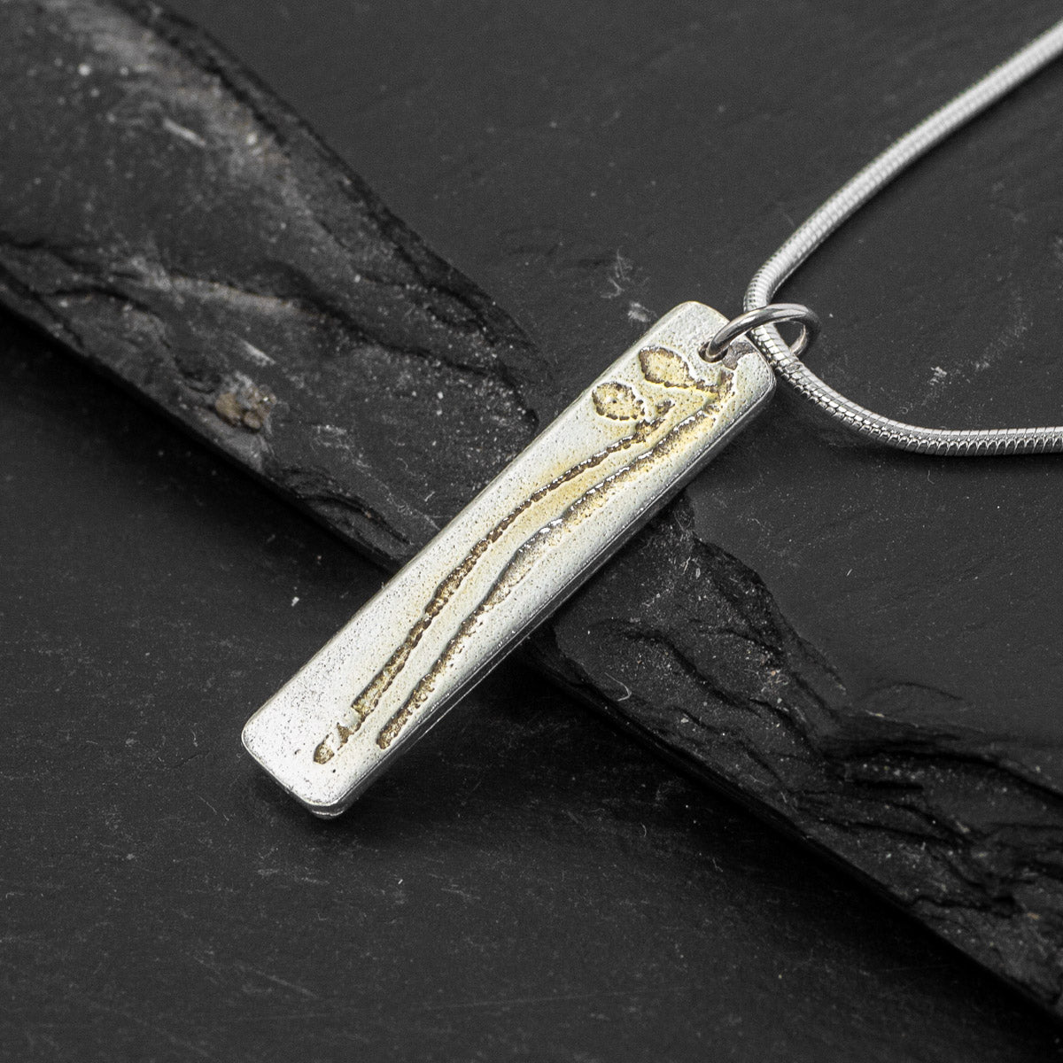 Halberd Gold Plated Silver Pendant - Long by Silverfish