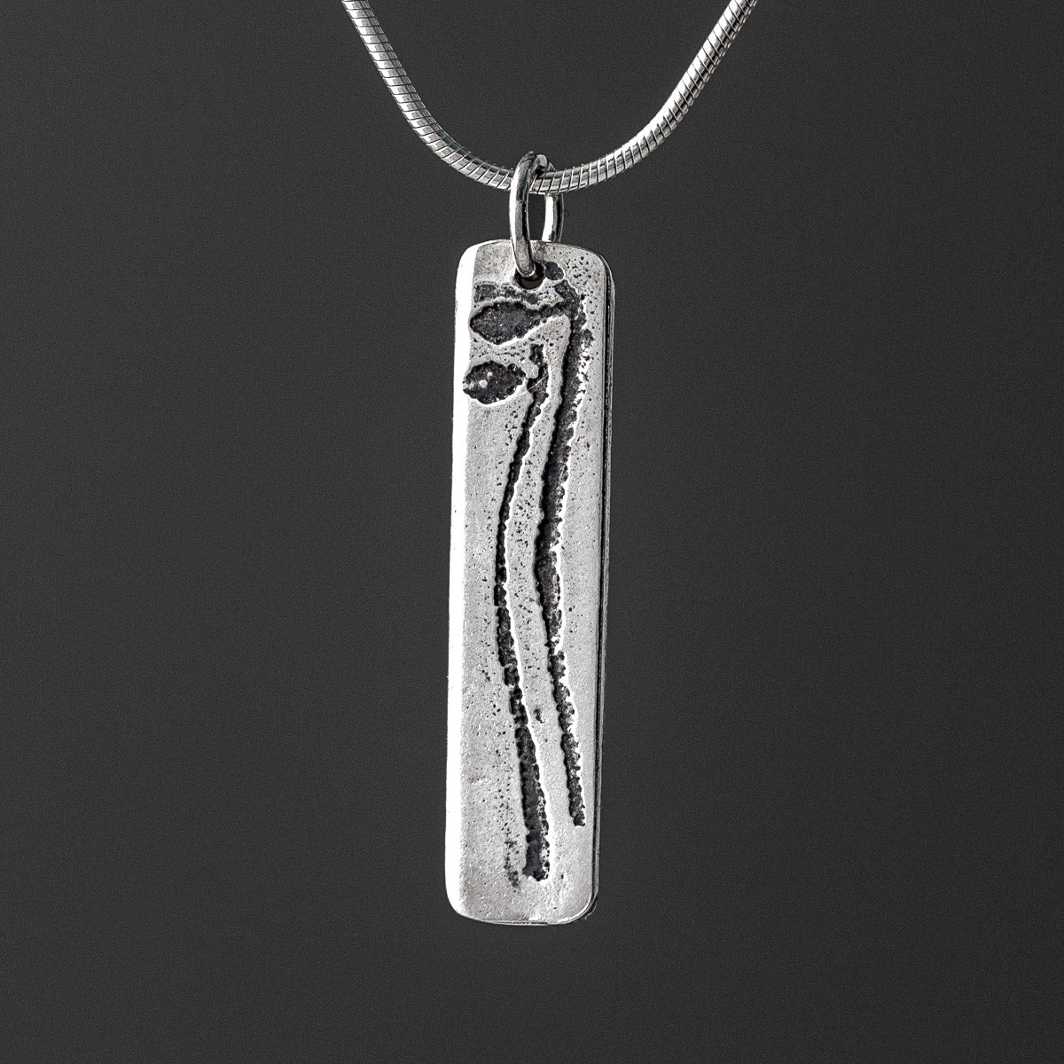 Halberd Oxidised Silver Pendant - Long by Silverfish