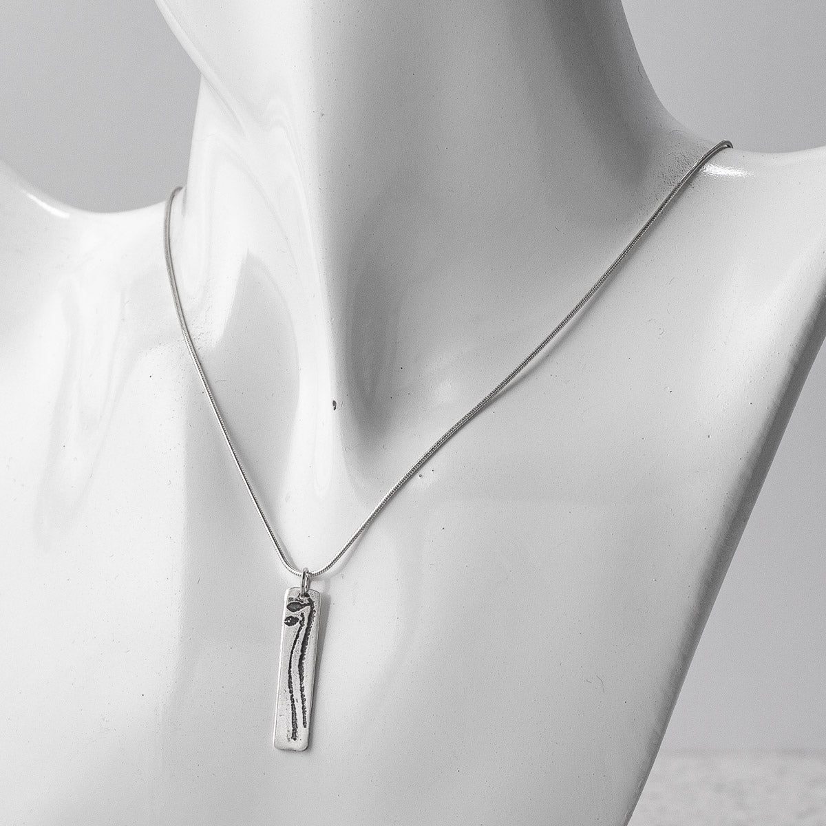 Halberd Oxidised Silver Pendant - Long by Silverfish