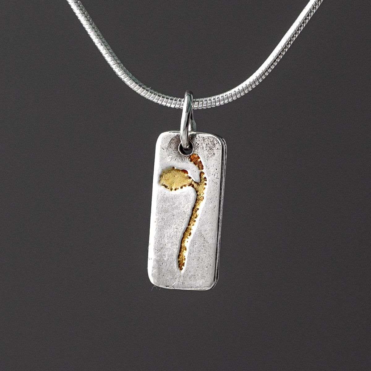 Halberd Gold Plated Silver Pendant - Short by Silverfish