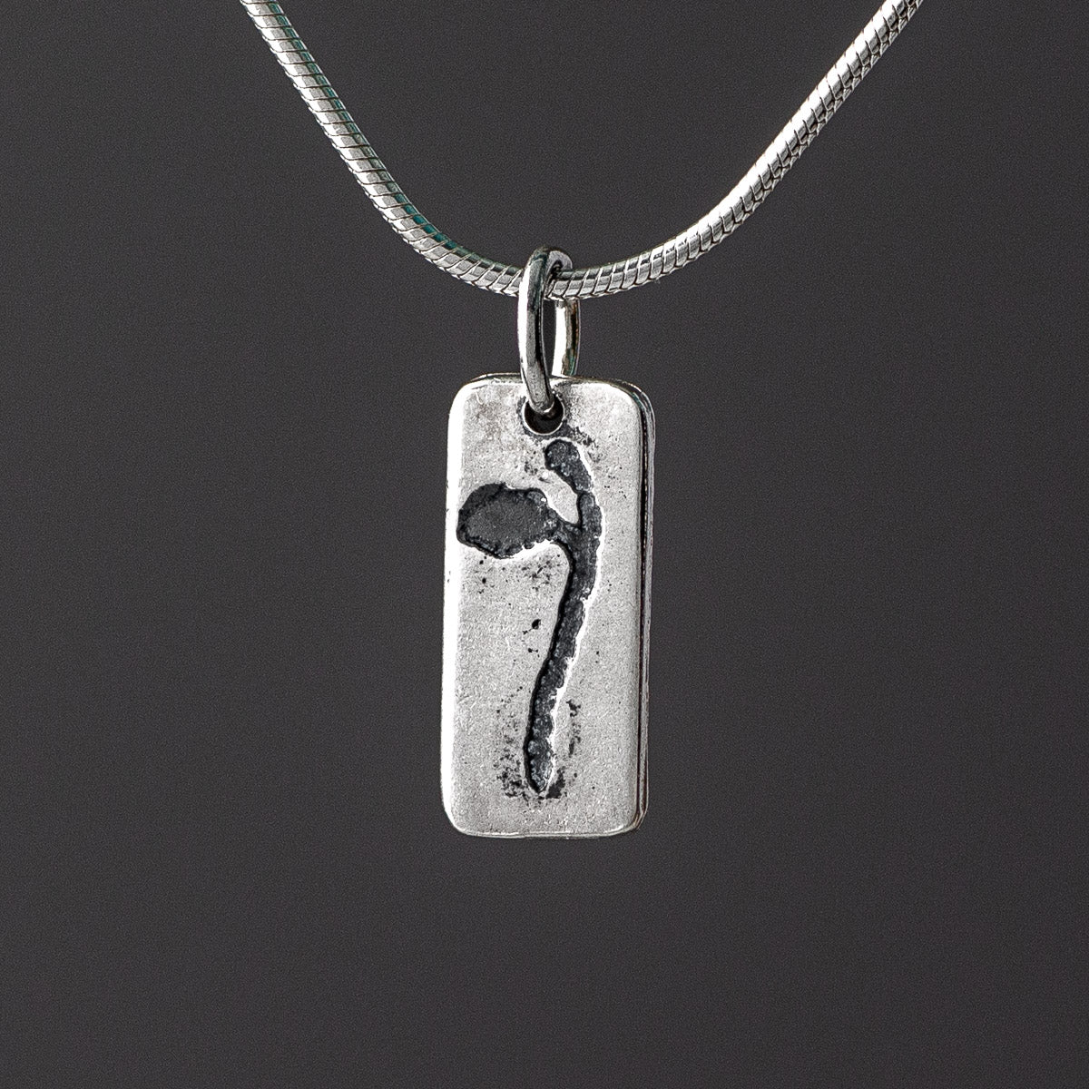 Halberd Oxidised Silver Pendant - Short by Silverfish