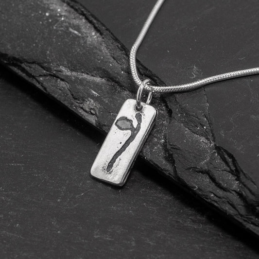 Halberd Oxidised Silver Pendant - Short by Silverfish