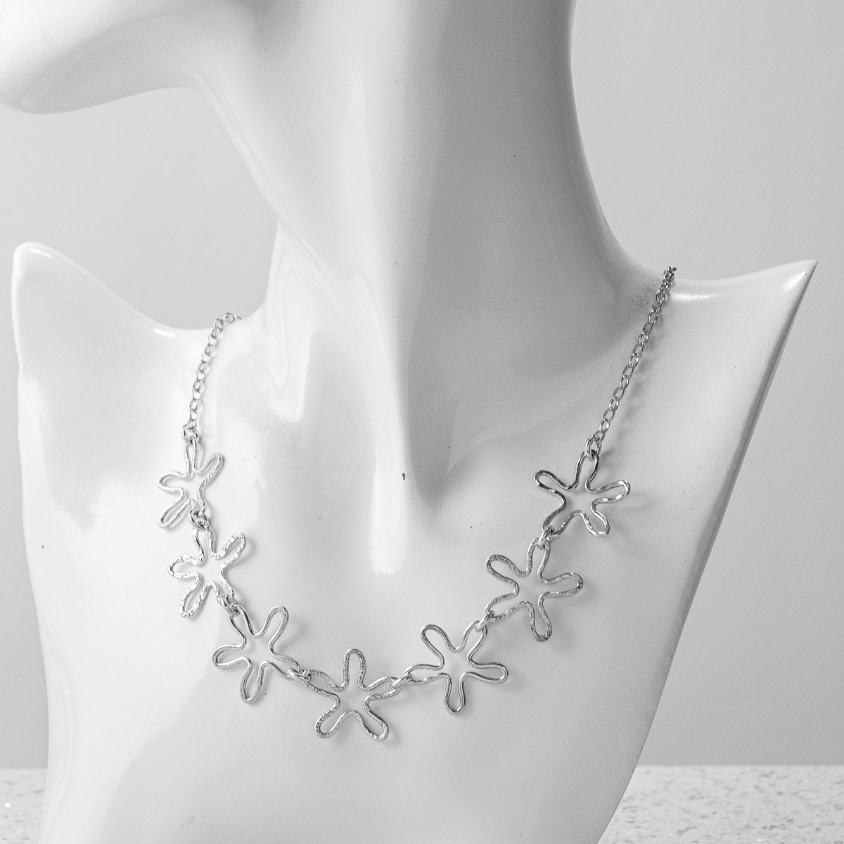 Flower Silver Necklace by Silverfish