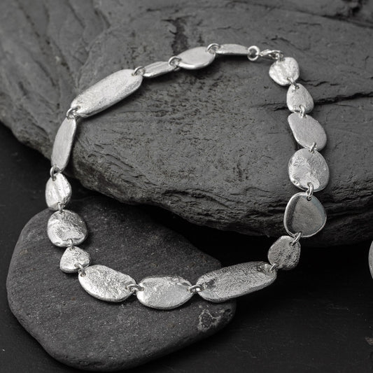 Pebble Silver Necklace by Silverfish