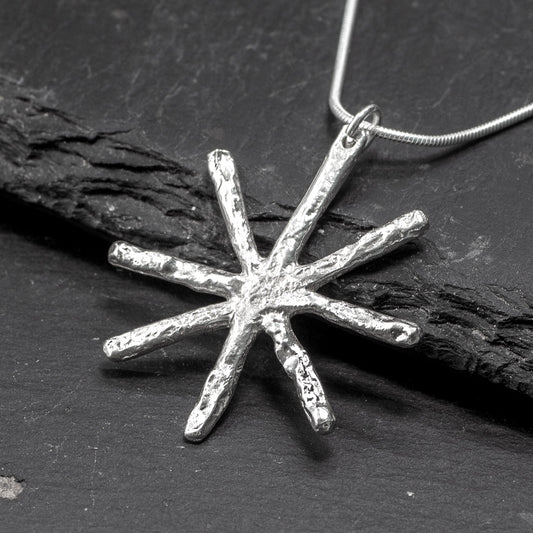 Snowflake Silver Pendant - Large by Silverfish