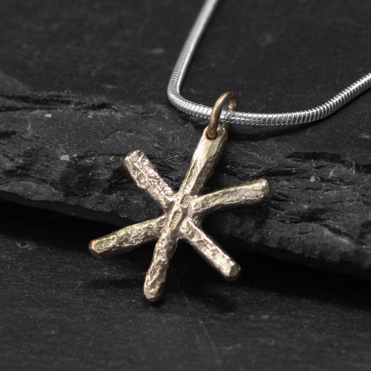 Snowflake 9ct Yellow Gold Pendant - Small by Silverfish