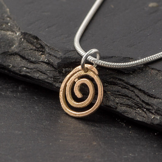 Spiral 9ct Rose Gold Pendant - Small by Silverfish