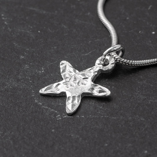 Stamped Star Silver Pendant by Silverfish