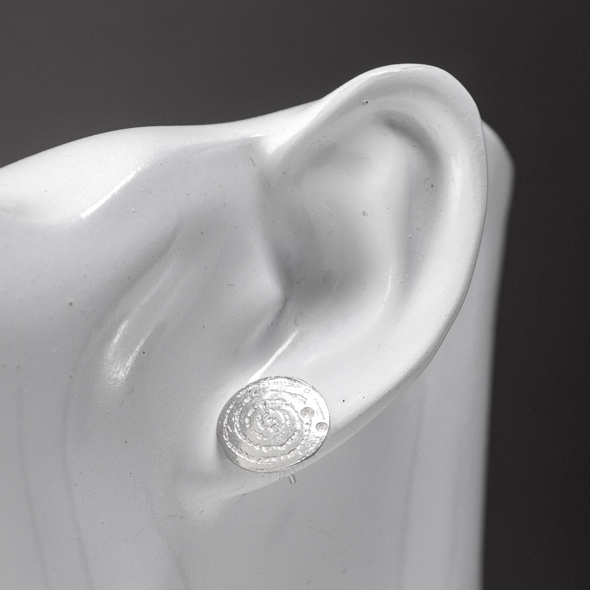 Llanbedr Spiral Silver Stud Earrings by Silverfish