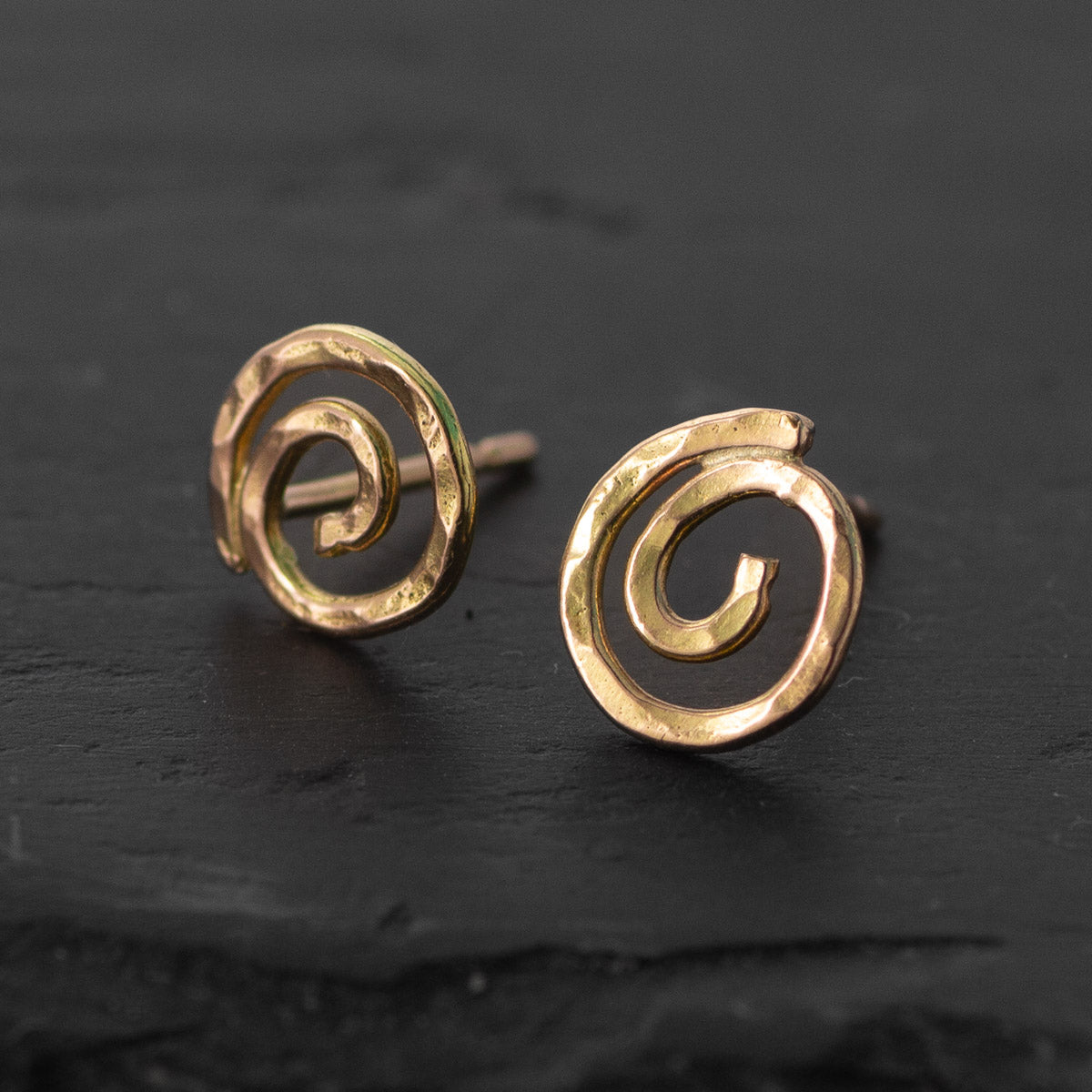 Spiral 9ct Rose Gold Stud Earrings - Tiny by Silverfish