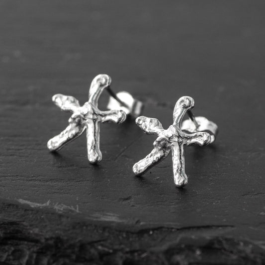 Starfish Stud Earrings - Silver by Silverfish Jewellery