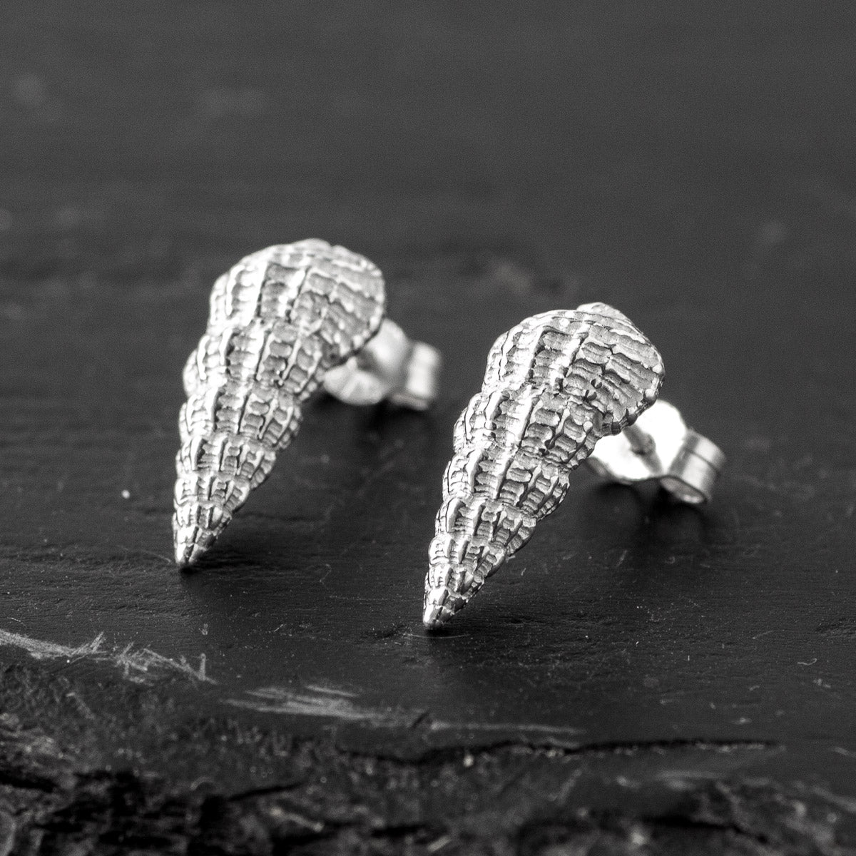 Thai Conch Stud Earrings - Silver by Silverfish Jewellery