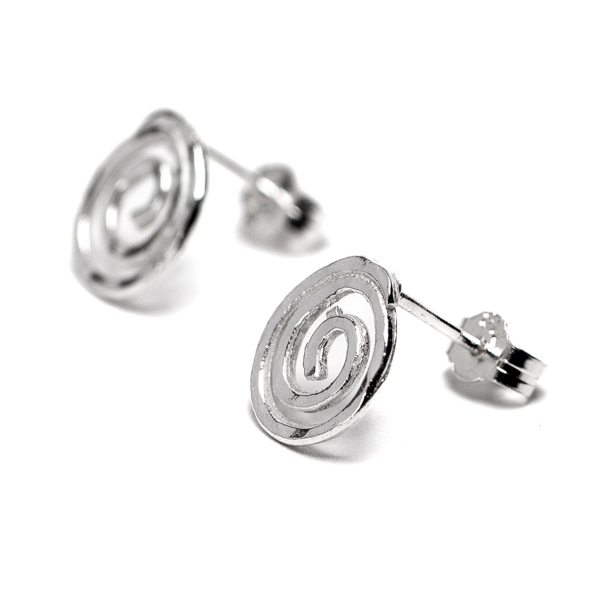 Spiral Silver Stud Earrings - Small by Silverfish