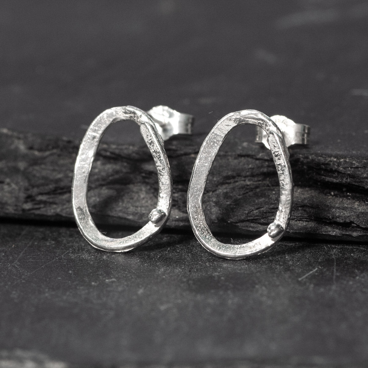 Embrace Silver Stud Earrings - Large by Silverfish