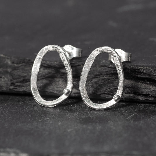 Embrace Silver Stud Earrings - Large by Silverfish