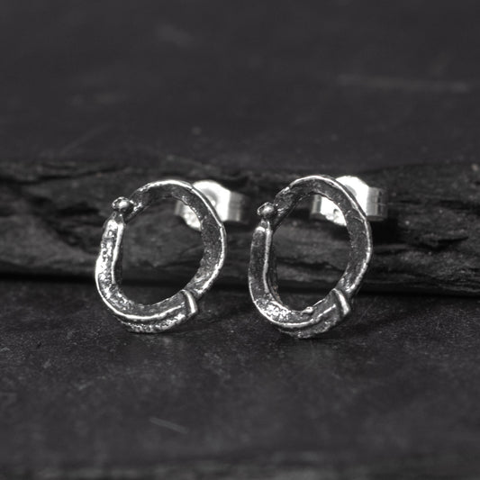 Embrace Oxidised Silver Stud Earrings - Small by Silverfish