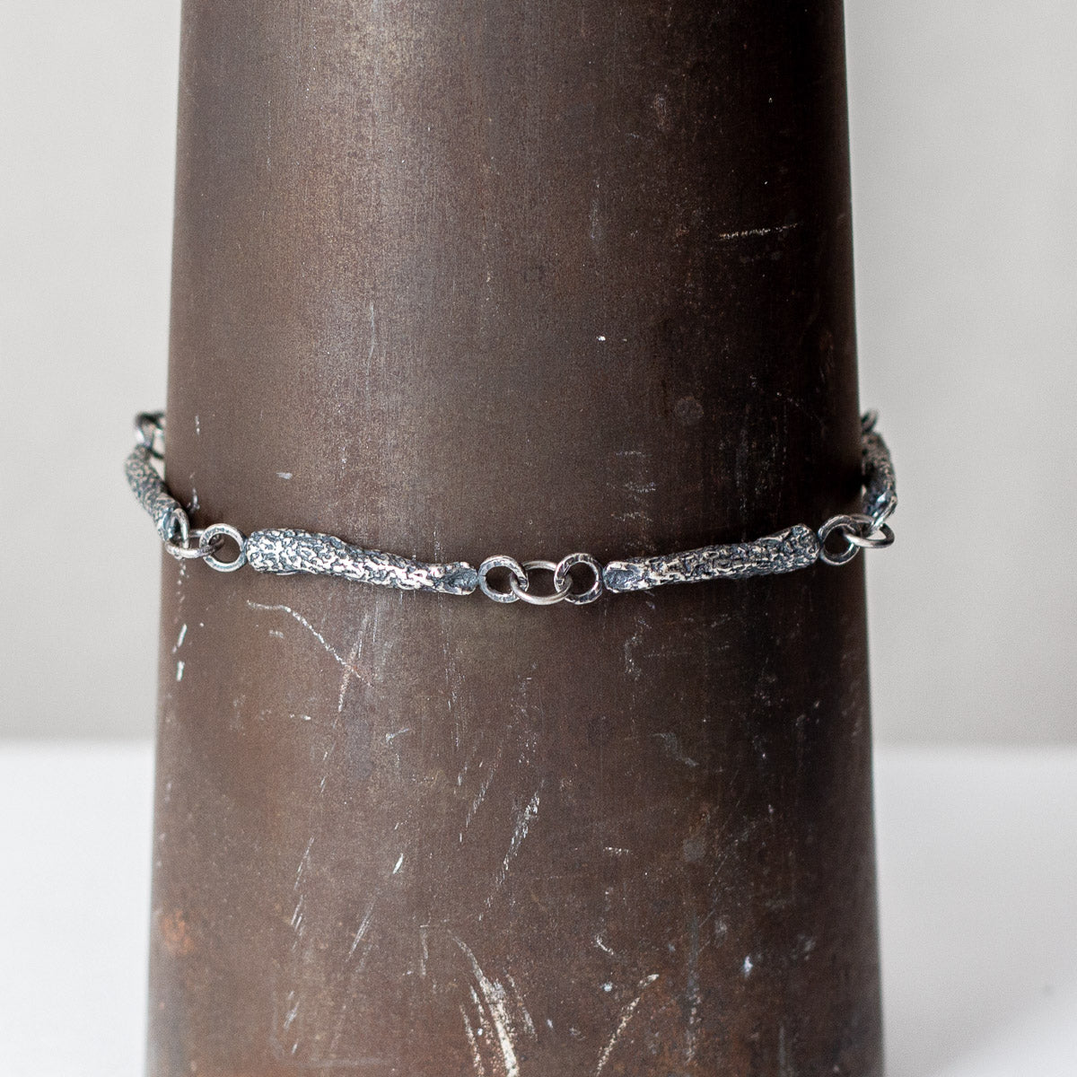 Long Coral Oxidised Silver Full Bracelet by Silverfish Jewellery