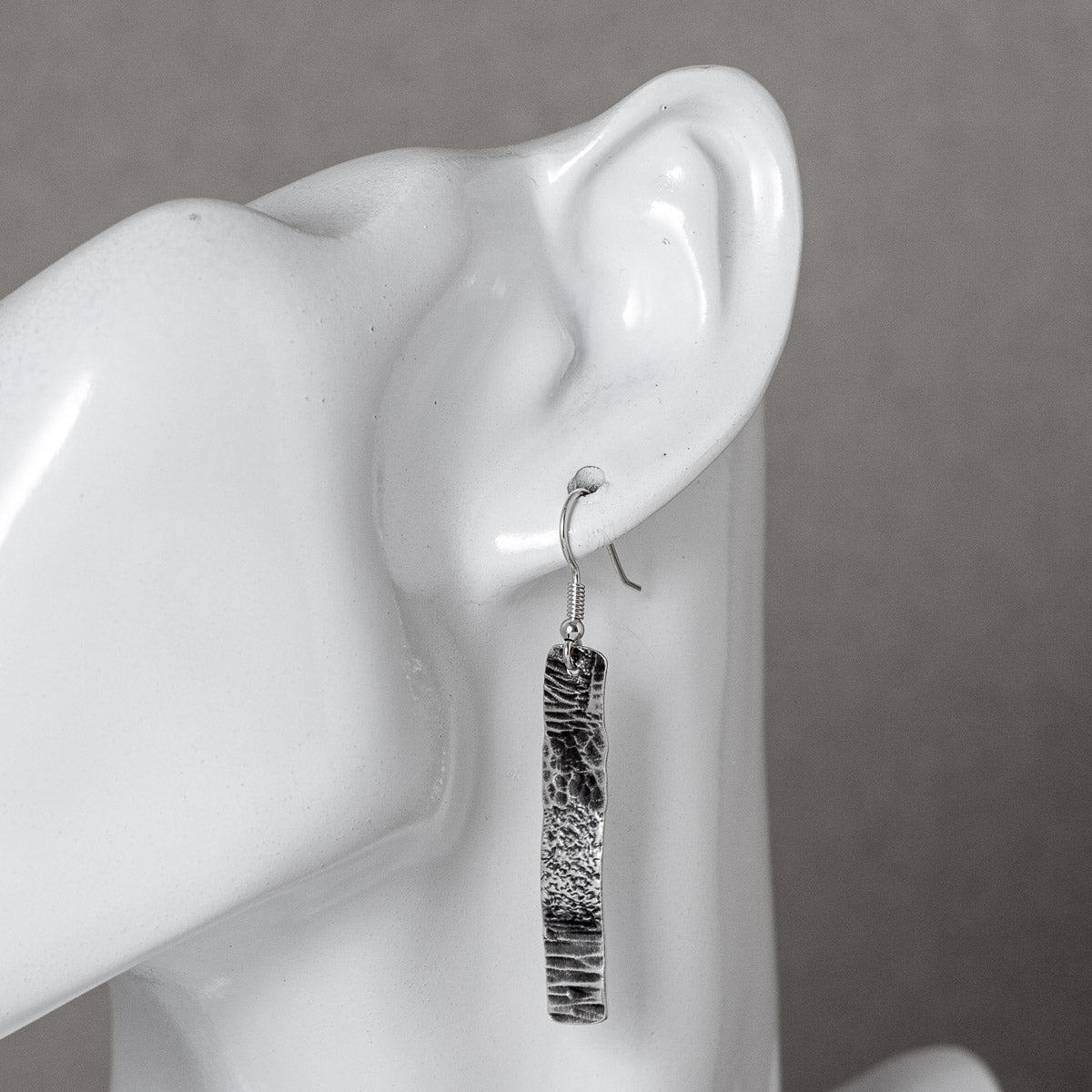 Strata Oxidised Silver Drop Earrings by Silverfish