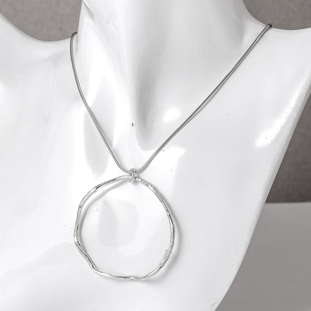 Tendril Circle Silver Pendant - Extra Large by Silverfish