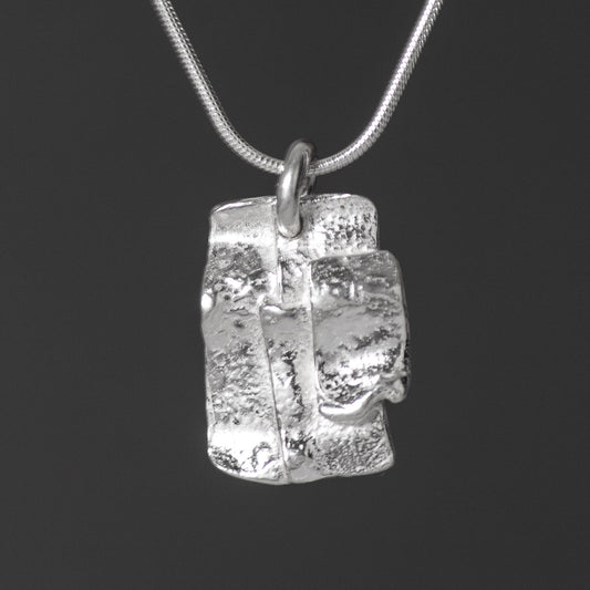 Patchwork Ribbon Silver Pendant by Silverfish