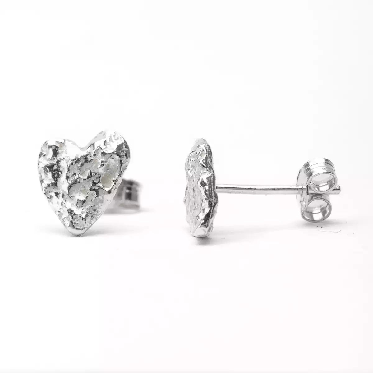 Melt My Heart Silver Stud Earrings by Silverfish