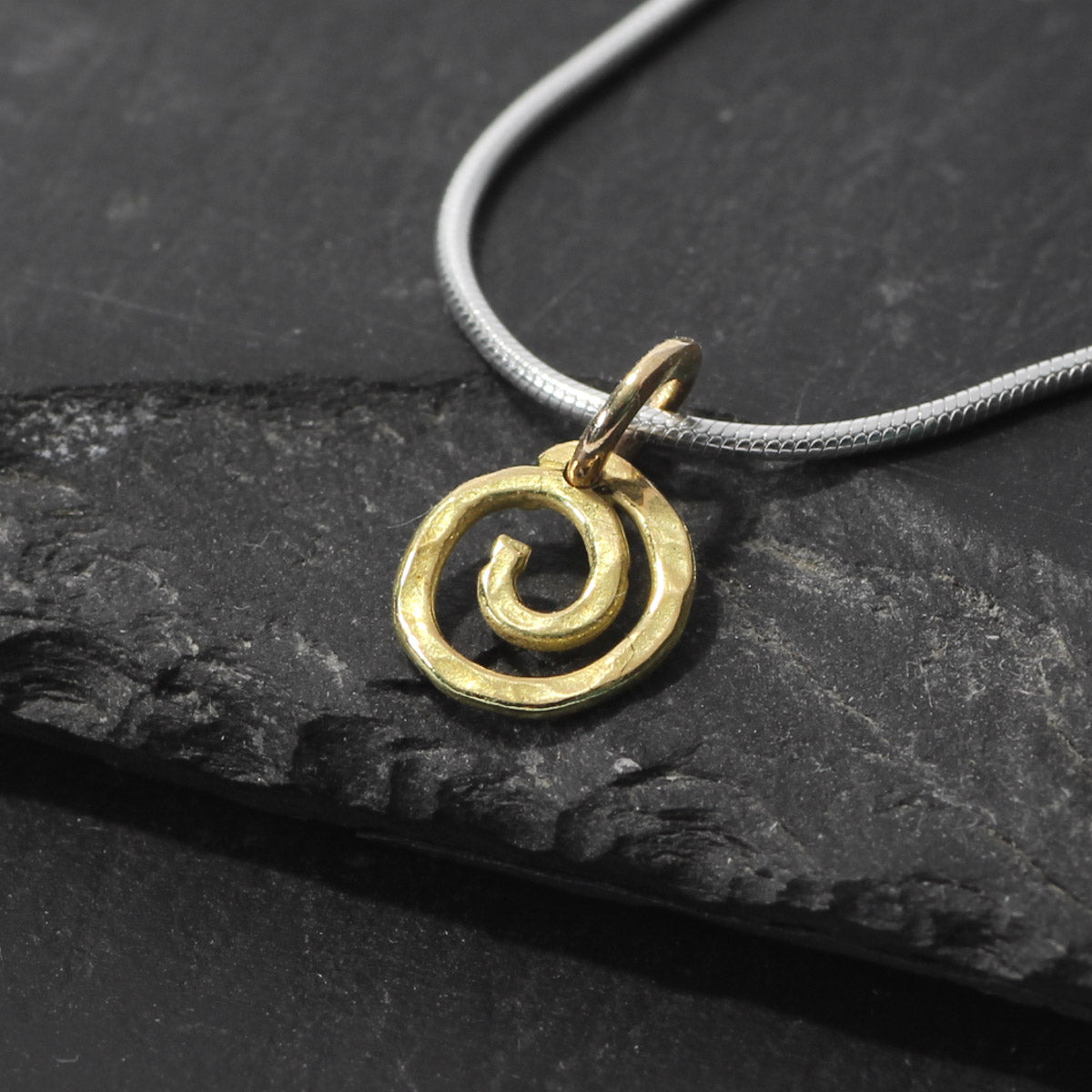 Spiral 18ct Yellow Gold Pendant - Tiny by Silverfish